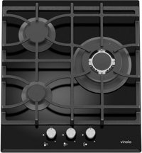 Vinola 4120-19 Wok Gözlü Siyah Cam 3 Gözlü Doğalgazlı Ankastre Ocak