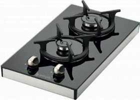 Eminçelik 41125 DG Siyah Cam 2 Gözlü Doğalgazlı Set Üstü Ocak