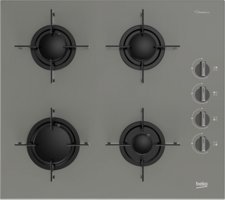 Beko BOCD T 6010 EG Gri Cam 4 Gözlü Doğalgazlı Ankastre Ocak