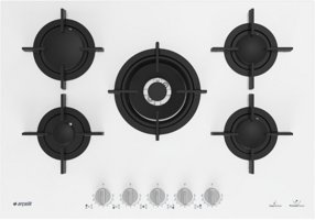 Arçelik OCD T 752 DWKB Wok Gözlü Beyaz Cam 5 Gözlü Doğalgazlı Ankastre Ocak