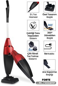 GoldMaster IN-6500 Kuru Kablolu Elektrikli Kırmızı Dikey Süpürge