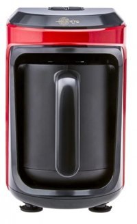 Karaca Hatır Hüps Tek Hazneli Otomatik 300 ml Su Hazneli 5 Fincan Közde Kahve Tadında Sütlü Kahve Yapan Akıllı 535 W Kırmızı Türk Kahvesi Makinesi