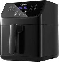 Midea MF-CN55A Airfryer 4.8 lt Tek Hazneli Izgara Yapan Led Ekranlı Yağsız Sıcak Hava Fritözü Siyah