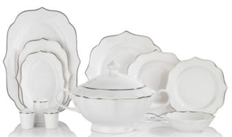 Schafer Sole PLT01 60 Parça 12 Kişilik Desenli Porselen Yuvarlak Yemek Takımı