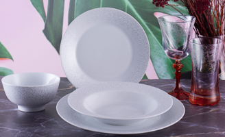 Porio Farnetta PR22-1002 24 Parça 6 Kişilik Desenli Porselen Yuvarlak Yemek Takımı
