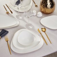 Karaca Fine Pearl Trio 62 Parça 12 Kişilik Desenli Fine Pearl Çokgen Yemek Takımı