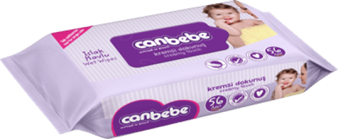 Canbebe Kremsi Dokunuş Antibakteriyel 56 Yaprak Islak Mendil