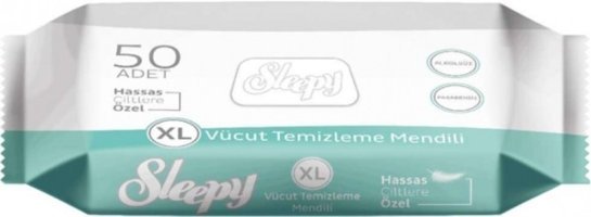 Sleepy Antibakteriyel 50 Yaprak Hasta Vücut Temizleme Mendili