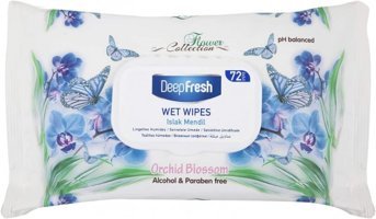 Deep Fresh Flower Collection Orkide Çiçeği Kokulu Antibakteriyel 72 Yaprak Islak Mendil