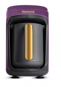 Homend Pottoman Tek Hazneli Otomatik 300 ml Su Hazneli 5 Fincan Közde Kahve Tadında 535 W Mor-Gold Türk Kahvesi Makinesi