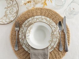 English Home Royal Blend 24 Parça 6 Kişilik Desenli Porselen Yuvarlak Yemek Takımı