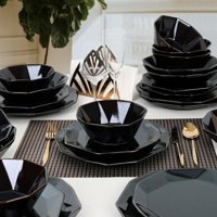Keramika Kristal Shizen 24 Parça 6 Kişilik Desenli Stoneware Asimetrik Yemek Takımı