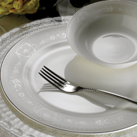 Aryıldız AR 33021 83 Parça 12 Kişilik Desenli Bone China Yuvarlak Yemek Takımı