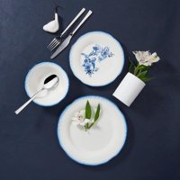 Jumbo Vintage 12 Parça 4 Kişilik Desenli Porselen Yuvarlak Yemek Takımı