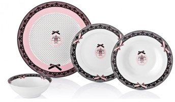 Neva Pretty N2385 24 Parça 6 Kişilik Desenli Porselen Yuvarlak Yemek Takımı