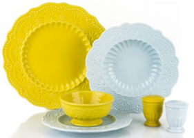 Porio Dolamite AHD-1402 - 26 24 Parça 6 Kişilik Desenli Yuvarlak Yemek Takımı