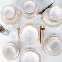 Keramika Organik Mat 24 Parça 6 Kişilik Desenli Stoneware Yuvarlak Yemek Takımı