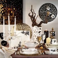 Kütahya Porselen Square Bone 65100 84 Parça 12 Kişilik Desenli Porselen Kare Yemek Takımı