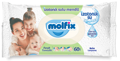 Molfix Ferah Temizlik İzotonik Sulu Antibakteriyel 60 Yaprak Islak Mendil