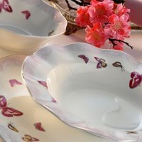Aryıldız AR 30079 83 Parça 6 Kişilik Desenli Bone China Yuvarlak Yemek Takımı