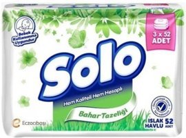 Solo Bahar Tazeliği Antibakteriyel 52 Yaprak Islak Mendil