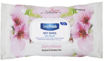 Deep Fresh Flower Collection Kiraz Çiçeği Kokulu Antibakteriyel 72 Yaprak Islak Mendil