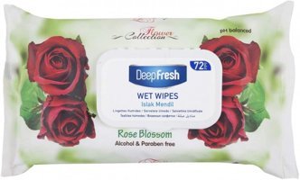 Deep Fresh Flower Collection Gül Çiçeği Kokulu Antibakteriyel 72 Yaprak Islak Mendil