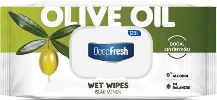 Deep Fresh Zeytinyağı Özlü Zeytinyağlı Antibakteriyel 120 Yaprak Islak Mendil