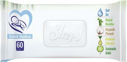 Sleepy Natural Ultra Hassas Antibakteriyel 60 Yaprak Bebek Havlusu