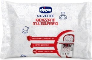 Chicco Çok Amaçlı Antibakteriyel 20 Yaprak Yüzey Temizleme Mendili