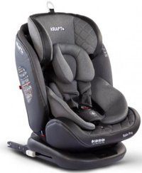 Kraft Spin Pro Isofix 360 Derece Dönen Yatabilen Yükseklik Ayarlı Sürüş Yönü Oto Koltuğu Gri