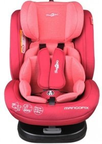 Baby2Go Mangofix Isofix-Latch 360 Derece Dönen 0-36 kg Yatabilen Yükseklik Ayarlı Sürüş Yönü Oto Koltuğu Pembe