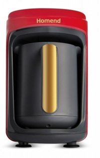 Homend Pottoman Tek Hazneli Otomatik 300 ml Su Hazneli 5 Fincan Közde Kahve Tadında 535 W Kırmızı-Gold Türk Kahvesi Makinesi