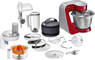 Bosch MUM55761 900 W Hamur Yoğurmalı Çırpıcılı Kırmızı Mikser Seti