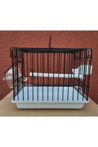 Ada Toys Kare Krom Muhabbet Kuşu Kafesi Beyaz - Siyah