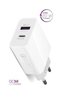 Paleon iPhone-Samsung-Huawei-Xiaomi USB Kablolu 40 W Hızlı Şarj Muadil Şarj Aleti Beyaz
