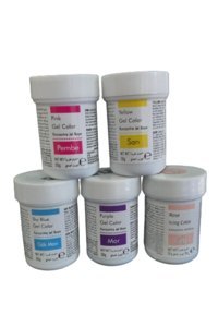Dr. Gusto Pembe Sarı Mavi Mor Gül Jel Gıda Boyası 5x30 gr