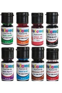 Velomy Bordo Kırmızı Mavi Mor Siyah Kahverengi Turuncu Yeşil Su Bazlı Sıvı Gıda Boyası 8x10 gr