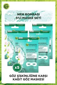 Garnier Nem Bombası Göz Altı Kağıt Maske 5×2 Adet