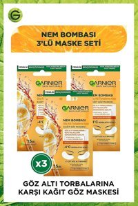 Garnier Nem Bombası Göz Altı Kağıt Maske 3×2 Adet