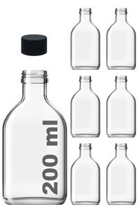 Zayre Cam 6x200 ml Plastik Kapaklı Sürahi