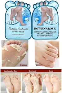 Rowenarose Collagen Ölü Deri-Çatlak Çorap Tipi Ayak Peeling Maskesi