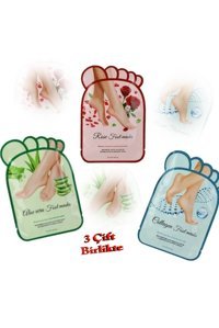 Elfsely Kozmetik Ölü Deri-Nemlendirici Aloe Veralı Çorap Tipi Ayak Peeling Maskesi 3 Adet