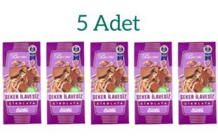 Buono Şeker Ilavesiz Sütlü Çikolata 100 gr 5 Adet