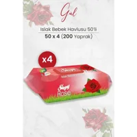 Sleepy Gül Kokulu 50 Yaprak 6'lı Paket Islak Mendil