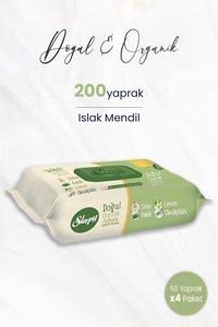 Sleepy Doğal & Organik 50 Yaprak 4'lü Paket Islak Mendil