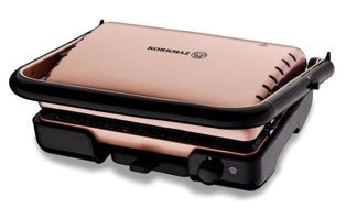 Korkmaz A316-11 Tostella 4 Dilim Granit Çıkartılabilir Plaka Tek Yönlü 1800 W Izgaralı Rose Gold Tost Makinesi