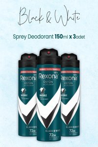 Rexona Black White Sprey Erkek Deodorant 3x150 ml