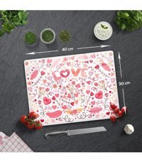 Decorita Cam Pembe Kesme Tahtası
