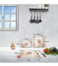 Decorita Cam Karışık 3'lü Kesme Tahtası